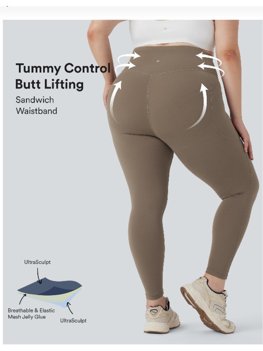 HALARA High-Rise Butt-Lifting Leggings in Olive green
